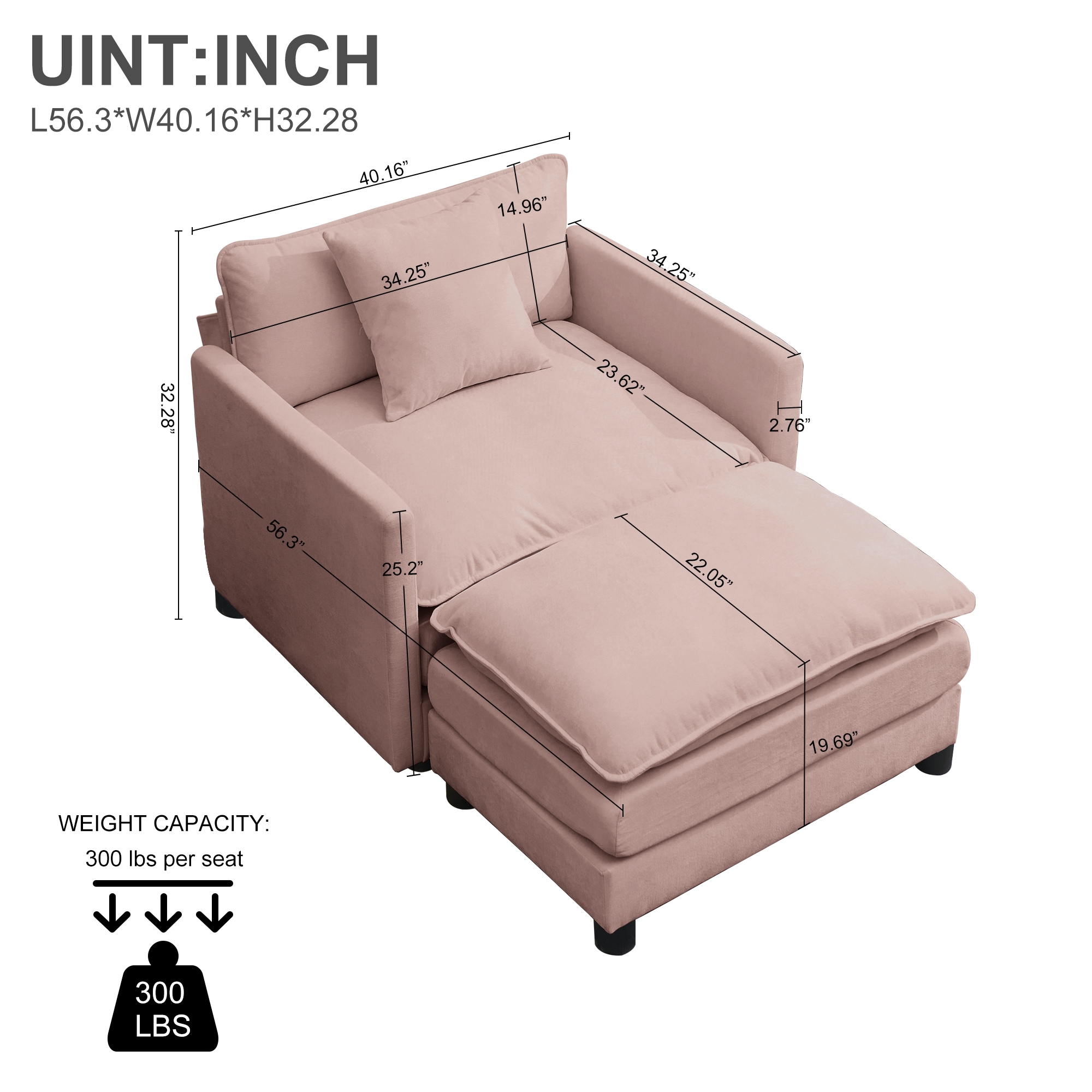 Accent Chair With Ottoman SetWZ_voghion.com